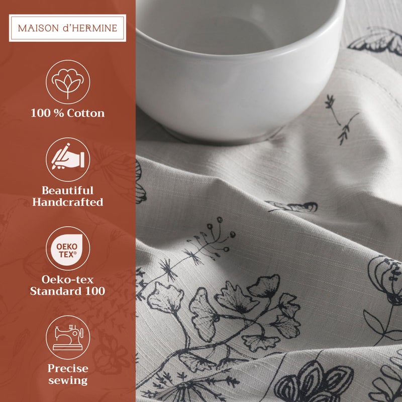 Maison d' Hermine Cloth Napkins Set of 4 100% Cotton Everyday Reusable Square Napkins Cloth Washable, Dinner, Party, Wedding, Restaurant, Spring/Summer (Flore, 20" x 20") - Image 2